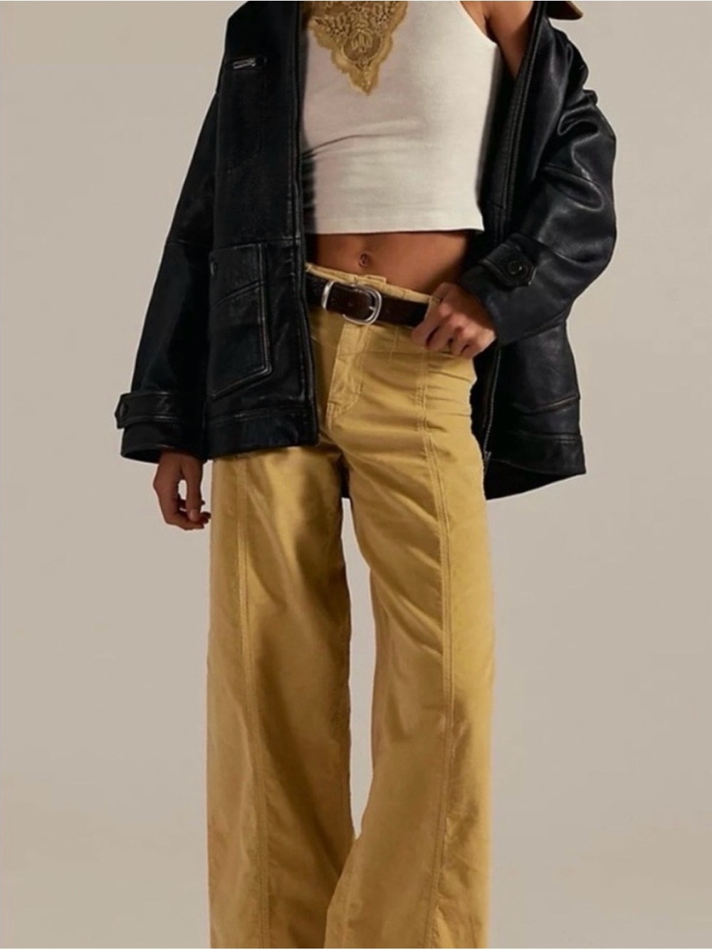 We The Free Libre Wide-Leg Cords in Mustard Yellow MSRP $128